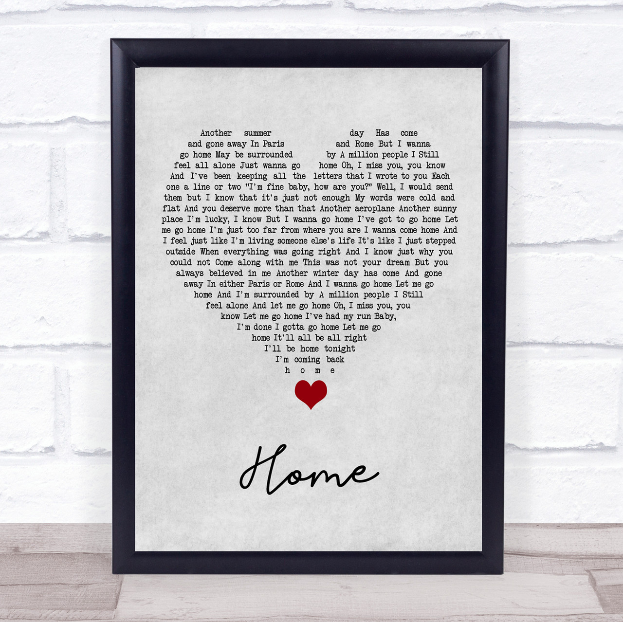 Michael Buble Home Song Lyric Quote Print