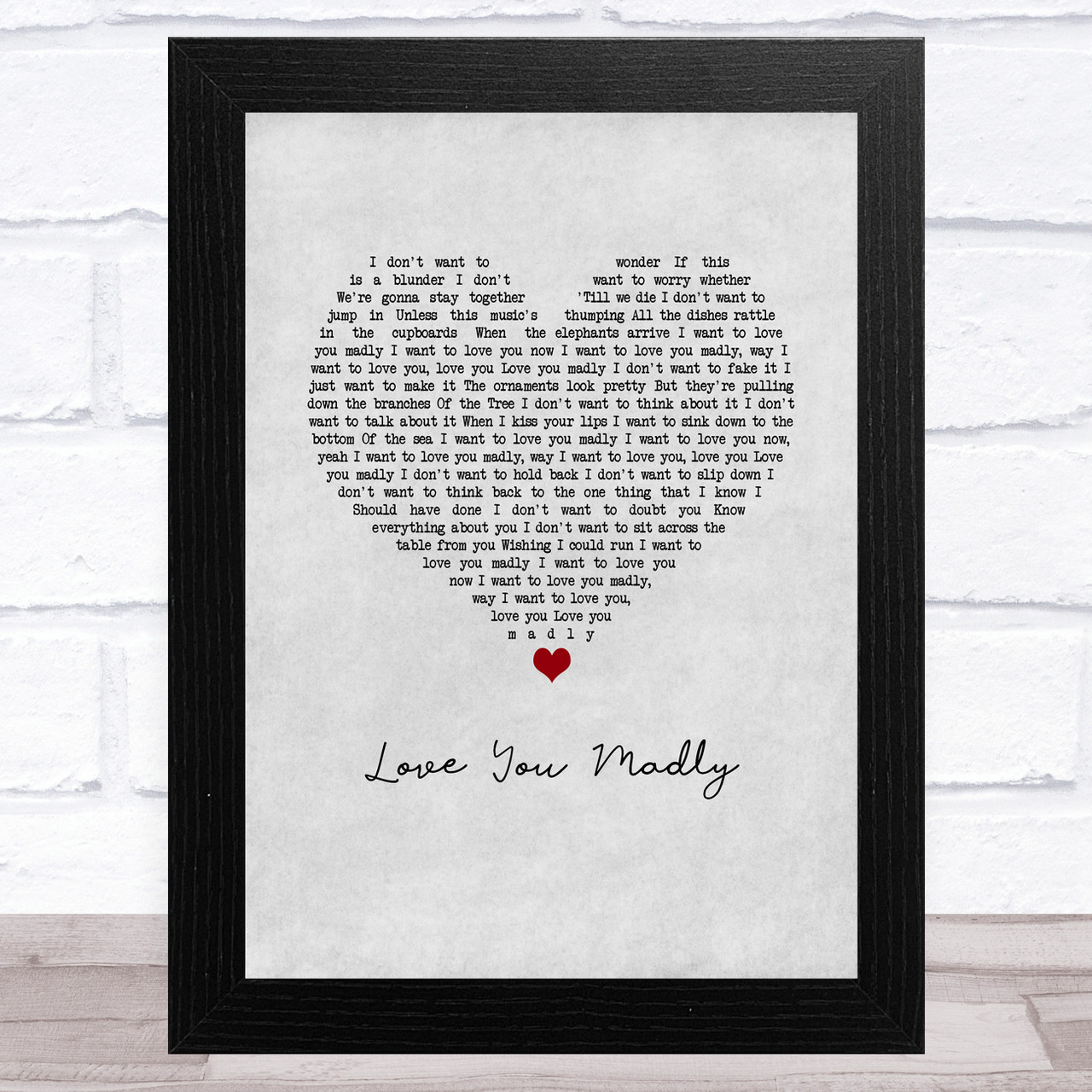 Cake Love You Madly Script Heart Song Lyric Music Art Print - Song Lyric  Designs