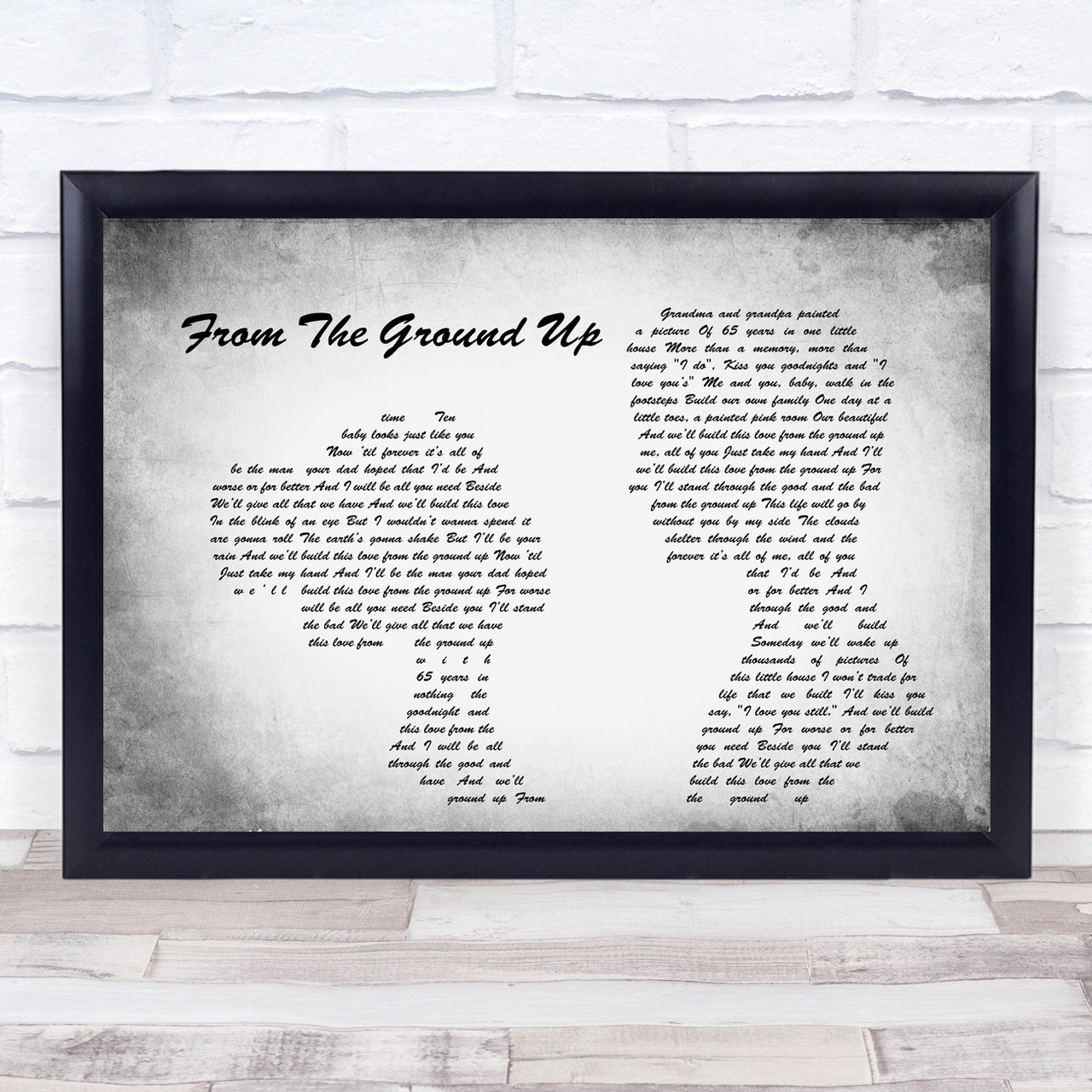 From The Ground Up Man Lady Couple Song Lyric Quote Print 