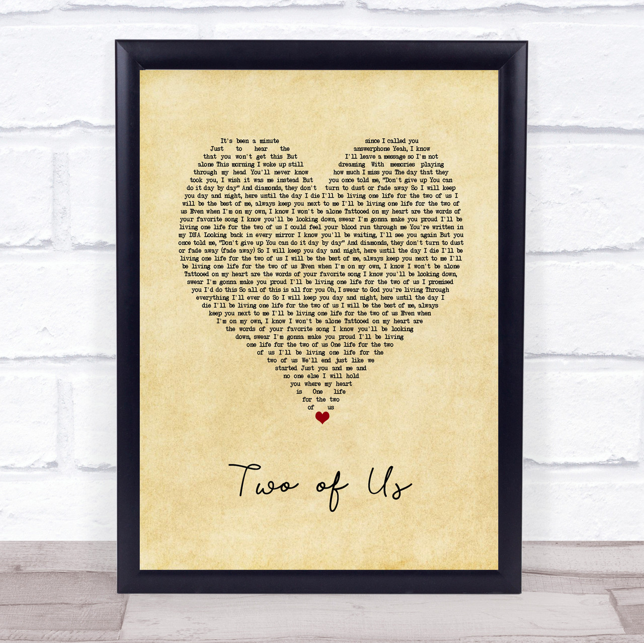 Louis Tomlinson Two Of Us Black Heart Song Lyric Print - Or Any Song You  Choose - Wild Wall Art