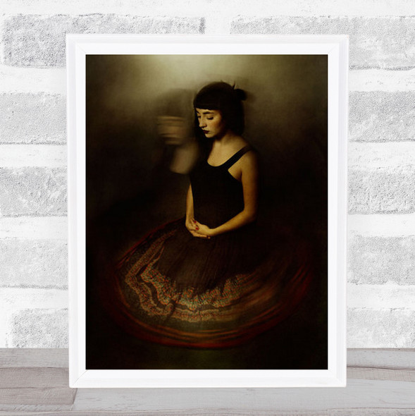 Out Of My Self Creative Edit Edited Woman Dress Motion Blur Wall Art Print