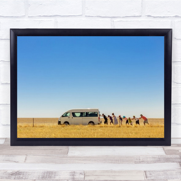 2 500 Km Around Australia Travel People [Le Pushing Friends Van Art Print