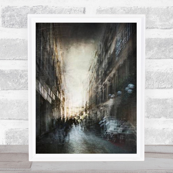 Abstract Street Alley Blur Blurry Chaotic Stress Stressful Wall Art Print
