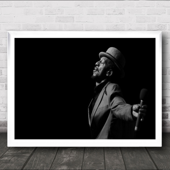 Aswad Reggae Performance Microphone B&W Artist Singer Sing Wall Art Print