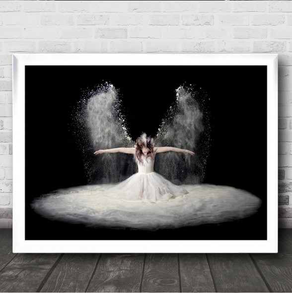 Dust Wings Angel Angelic Creative Edit Dress Fashion Woman Wall Art Print