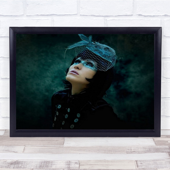 Ryo Portrait Woman Studio Eyes Net Buttons Wall Hair Face Model Art Print