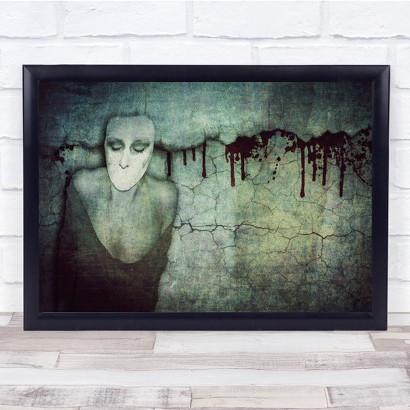 Creative Edit Edited Montages Composite Mask Blood Wall Toned Art Print