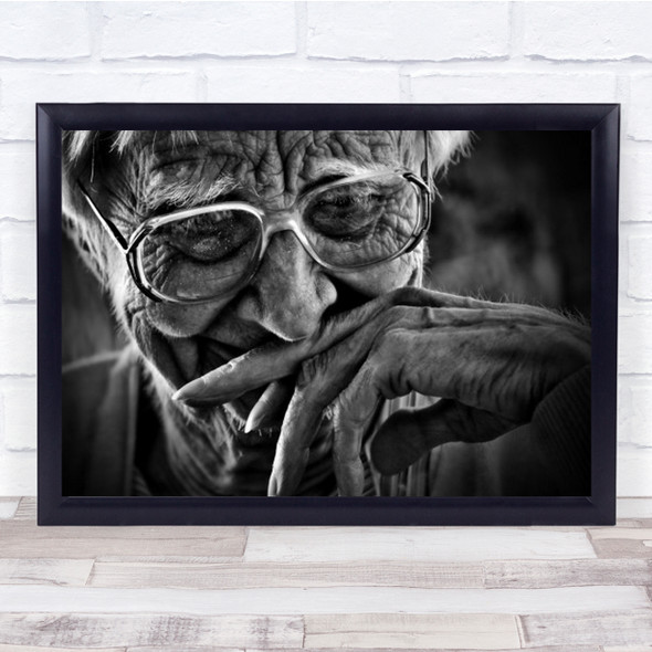 The Simple Things Smile Joy Happy Happiness Glasses Hand Wall Art Print
