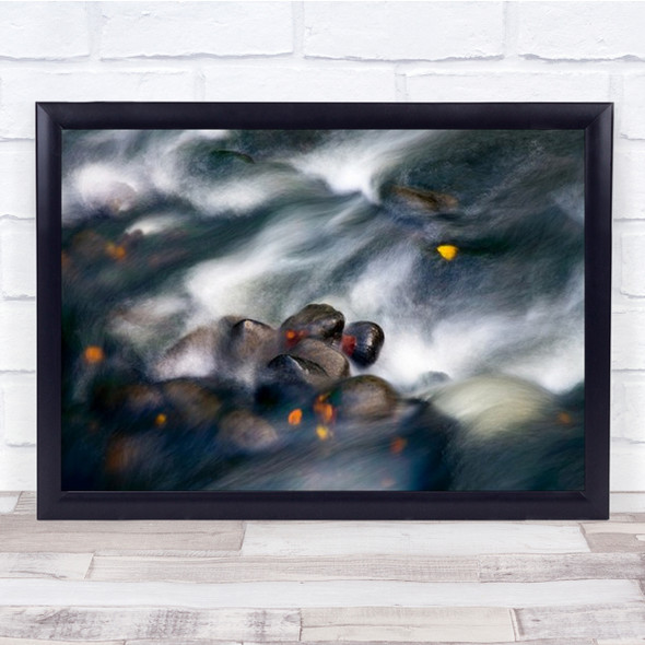 Autumn Water Abstract River Landscape Denmark Haderselv Wall Art Print