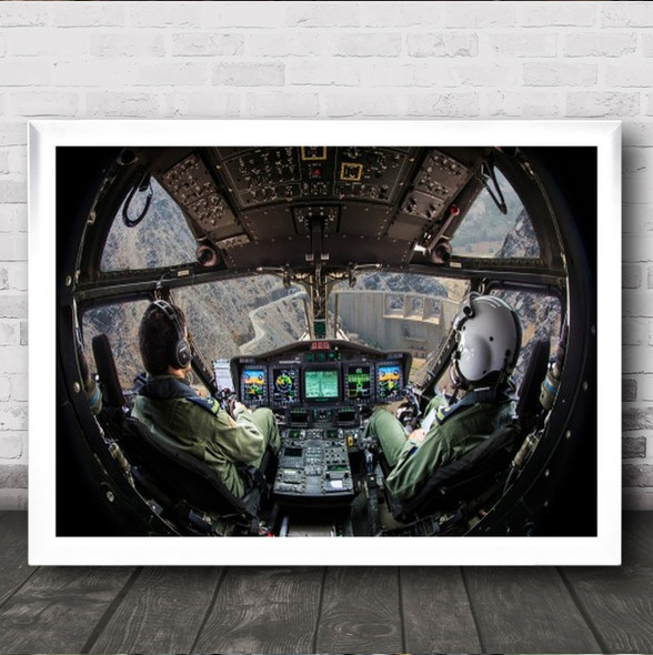 Dam Cockpit Pilot Pilots Navigation Instruments Monitor Wall Art Print