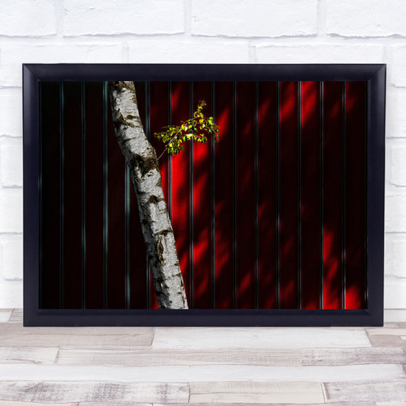 Father A Son Red Tree Birch Wall Facade Abstract Leaf Leaves Art Print