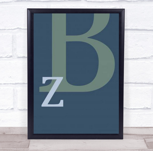 Letter B Z Illustration Typography Character Characters Wall Art Print