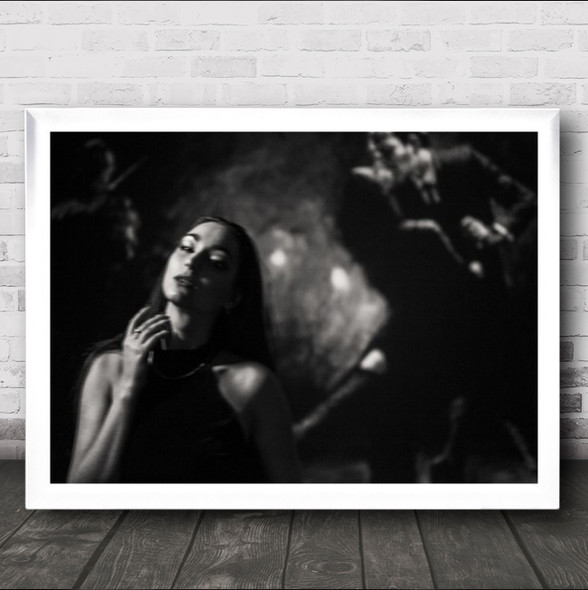 Tango Blur Blurry B&W Woman Person Passion Love Romance Wall Art Print