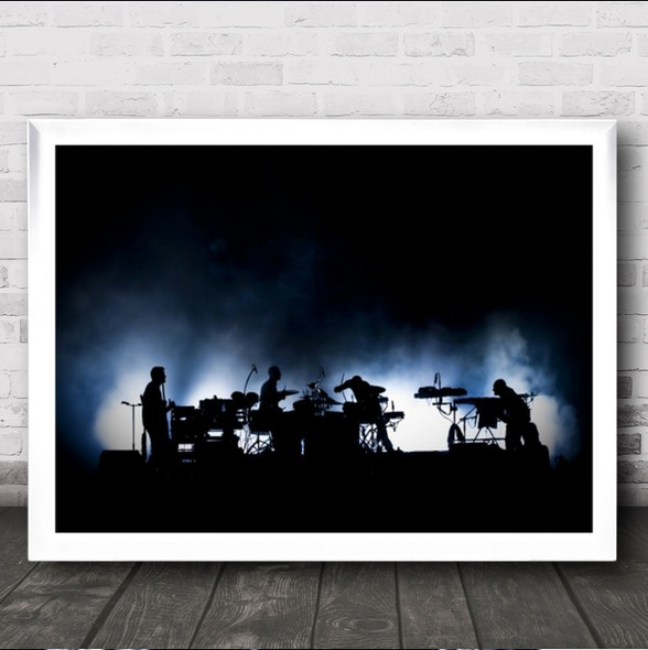 The Band Night Concert Music Live Rock Stage Silhouette Wall Art Print