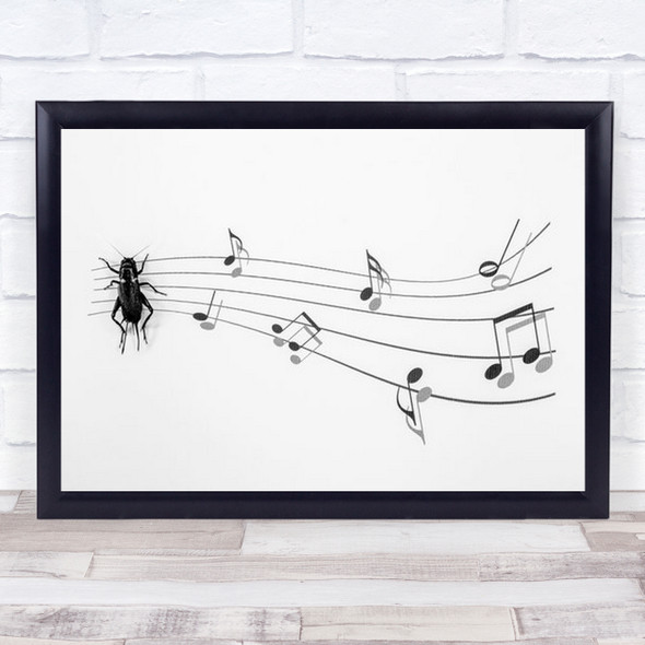 The Music Of Nature Insect Cricket Bug Conceptual Notes Wall Art Print