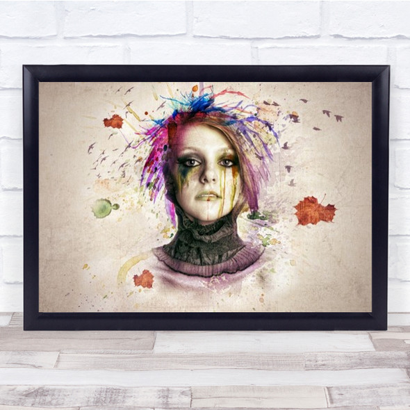 Autumn Water Paints Spray Monatges Composites Colorful Wall Art Print