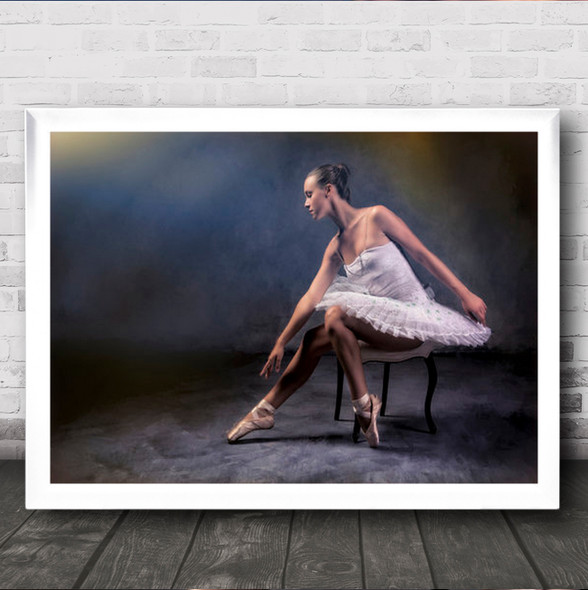 The Ballerina Performance Girl Model Woman Sit Sitting Wall Art Print