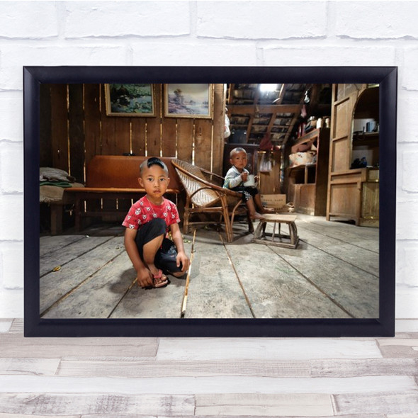 The Men Of House Portrait Boy Sitting Wooden Furniture Wall Art Print