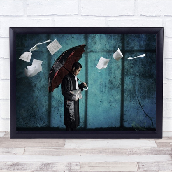 Umbrella Of Justice Conceptual Jakarta Indonesia Paper Wall Art Print