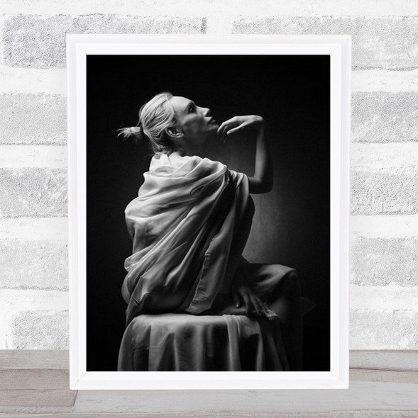 Portrait Posture Black And White B&W Model Pose Light Wall Art Print Portrait Posture Black And White B&W Model Pose Light Wall Art Print