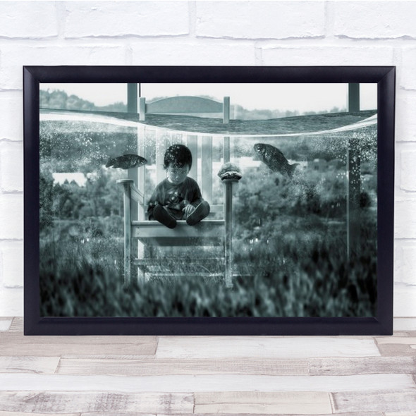 Water Playground Kid Creative Edit Aquarium Boy Child Wall Art Print