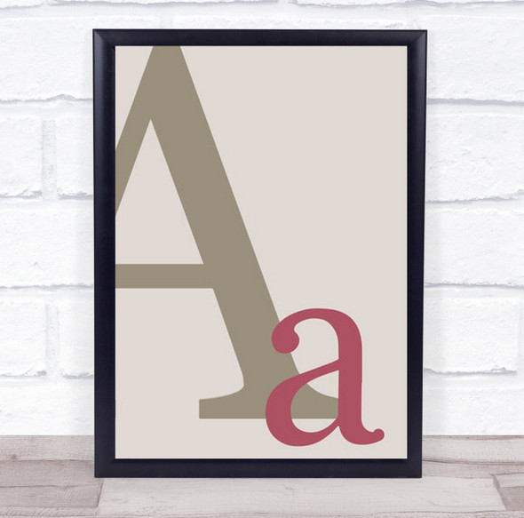 Letter A Typography Graphic Illustration Font Fonts Wall Art Print