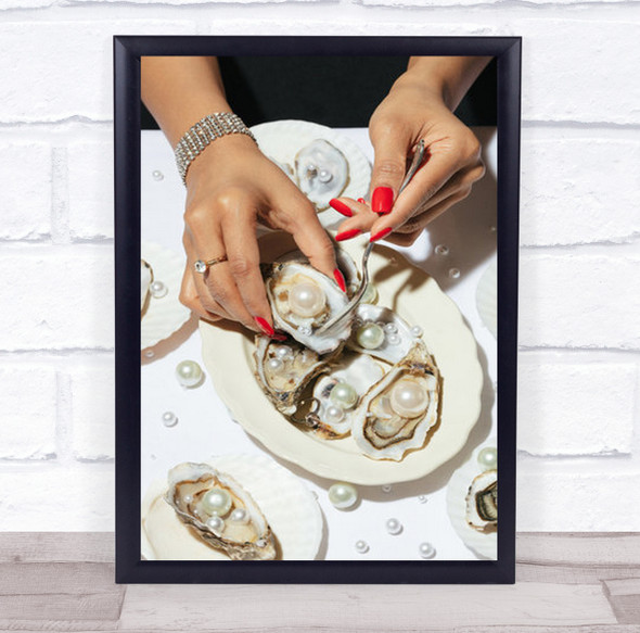 Oyster A Pearls No 01 Food Fashion Lifestyle Studio Wall Art Print