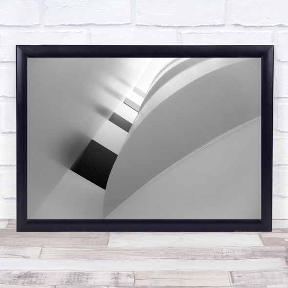Abstract B&W High Key Shapes Geometry Architecture Wall Art Print
