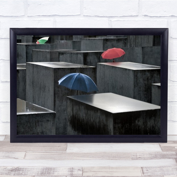 Rain And Tears Umbrellas Berlin Memorial Holocaust Wall Art Print