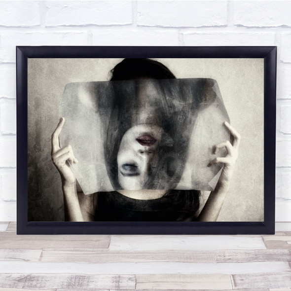 Turn Off Hands Holding Face Paper Print Photograph Photo Wall Art
