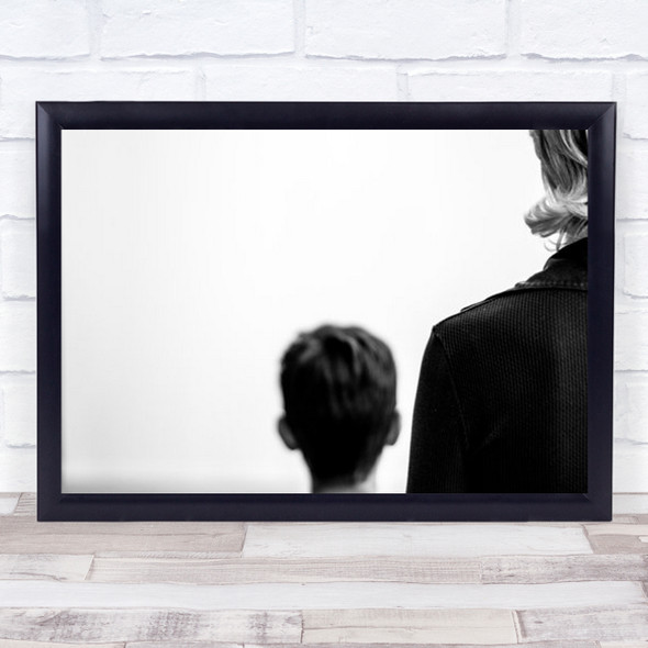 Mother And Son Conceptual Rovereto Italy B&W Head Wall Art Print
