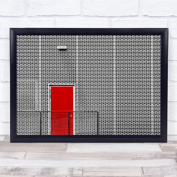 Red Door Graphic Pattern Shapes Abstract Geometry Wall Art Print