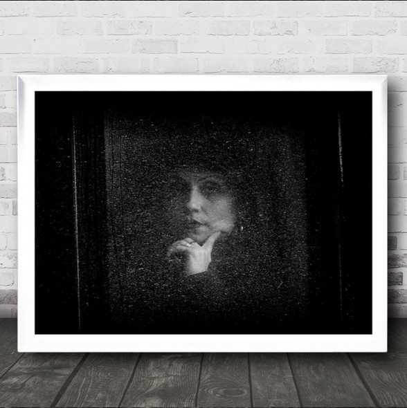 1921 Portrait Woman B&W Distorted Finger On Face Wall Art Print