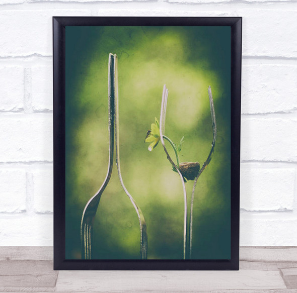 Association Glass Forks Together Seed And Flower Wall Art Print