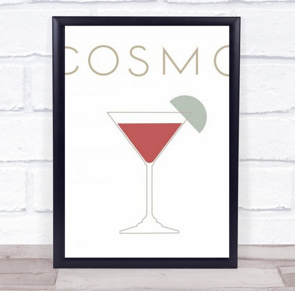 Cosmopolitan Drink Kitchen Illustration Beverage Wall Art Print