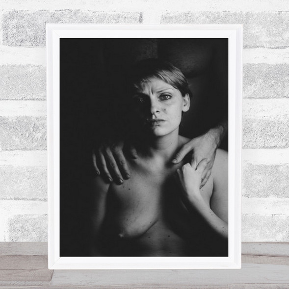 Poland Naked Woman Holding Mans Hand On Shoulder Wall Art Print