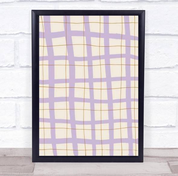 Lilac Grid Squares Graphic Shapes Illustration Wall Art Print