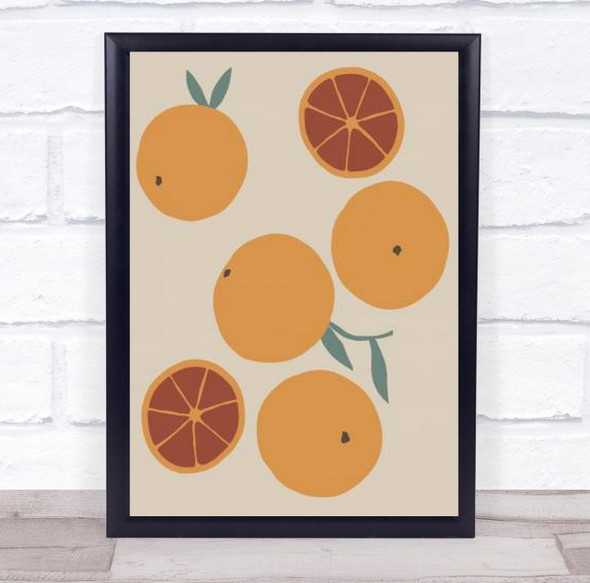 Blood Orange Fruit Kitchen Food Illustration Wall Art Print