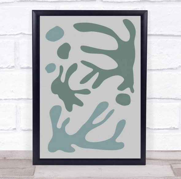 Seaweed Teal No 1 Shapes Studio Illustration Wall Art Print Seaweed Teal No 1 Shapes Studio Illustration Wall Art Print