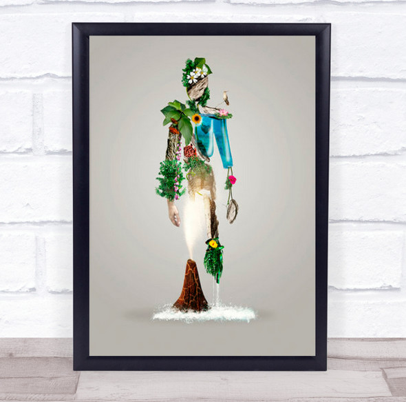 The Fantasy Nature Man Figure Surreal Flower Wall Art Print