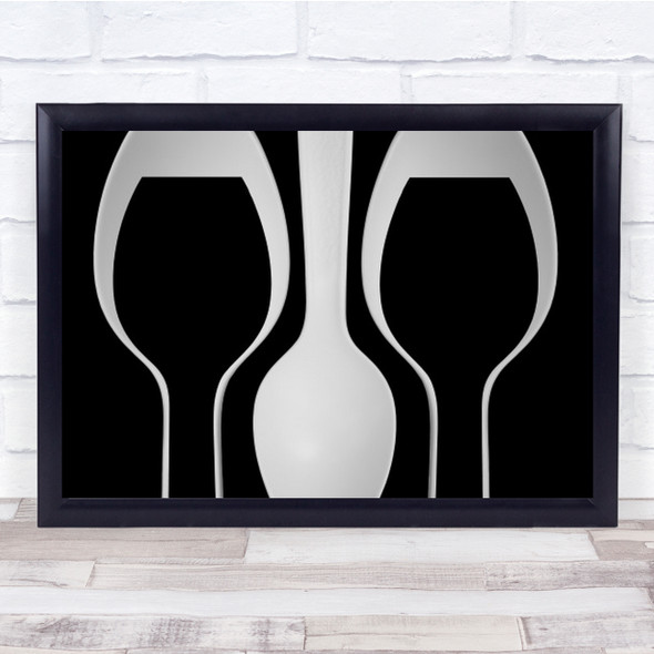 Spoons Abstract Wine Glasses Spoon Contrast Wall Art Print