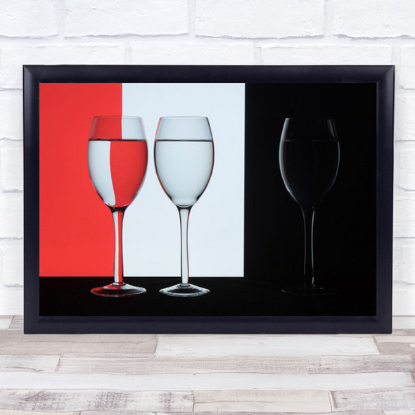 One In The Shadows Three Wine Glasses Wall Art Print