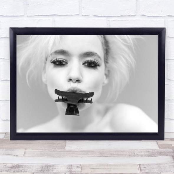 Woman White Netherlands B&W Hairclip Wall Art Print Woman White Netherlands B&W Hairclip Wall Art Print