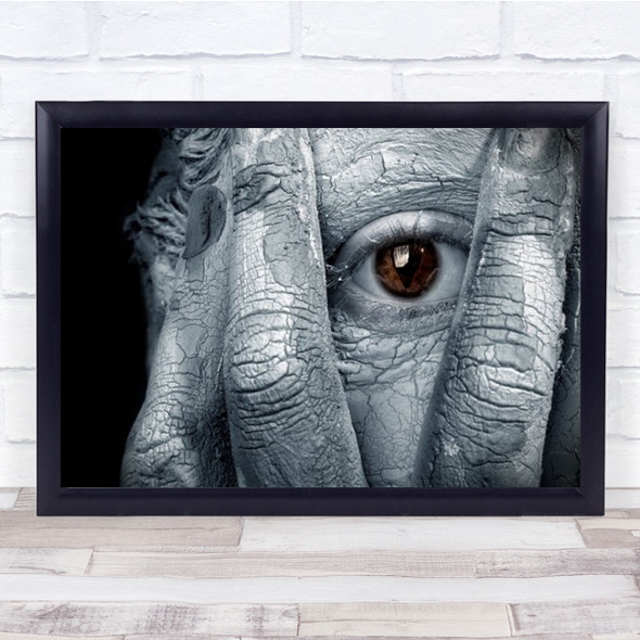 Marsh Face Hand Eye Texture Surreal Wall Art Print