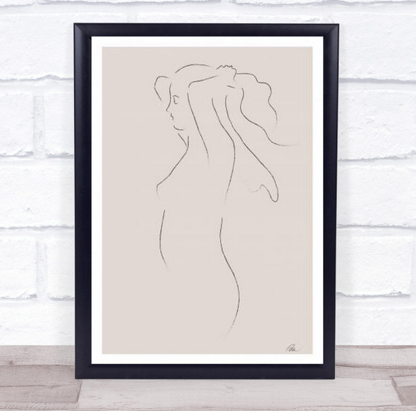 Woman Sketch Drawing Illustration Wall Art Print