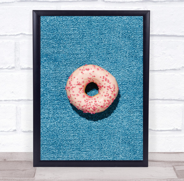 Blue Doughnut Pink Food Studio Wall Art Print