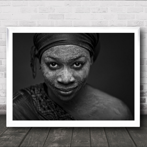 Black & White Woman Ethnic Wall Art Print
