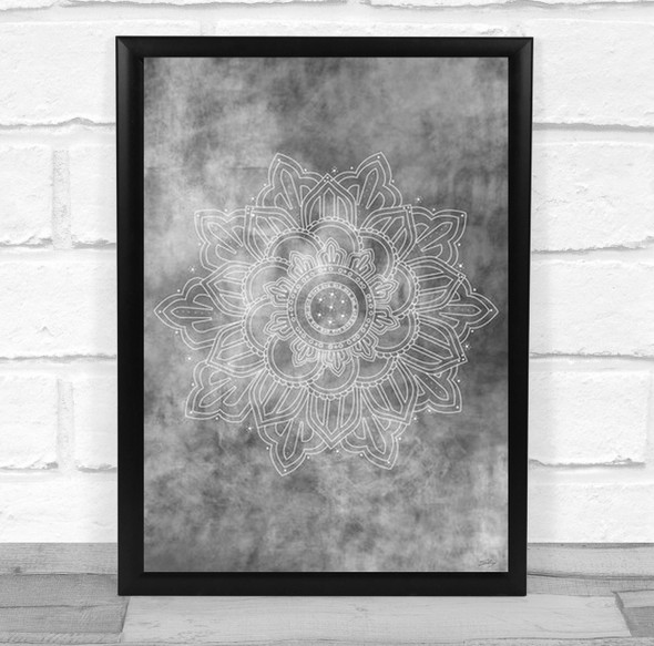 Mandala Smokey Line Art Wall Print