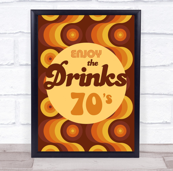1970 70's Groovy Waves Birthday Drink Personalized Event Party Decoration Sign