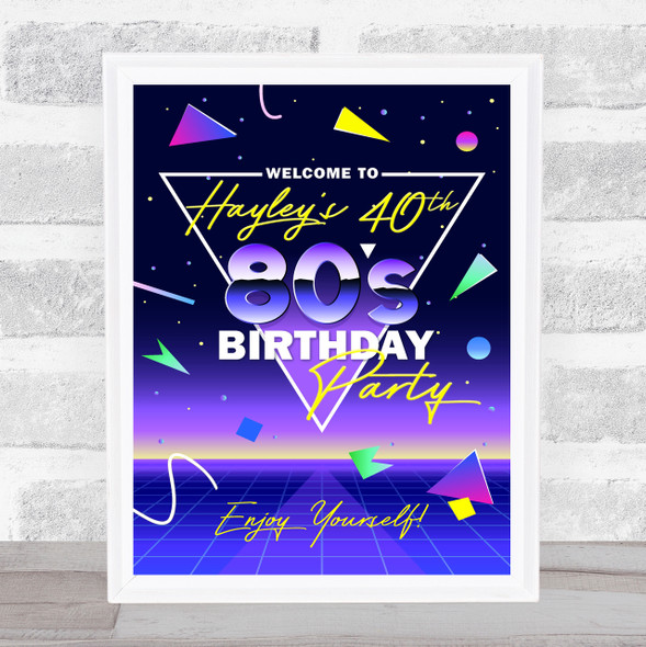 1980 80's Retro Birthday Welcome Personalized Event Party Decoration Sign